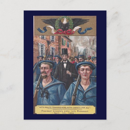 Lincoln Visiting Richmond VA in 1865 Briefkaart (Voorkant)