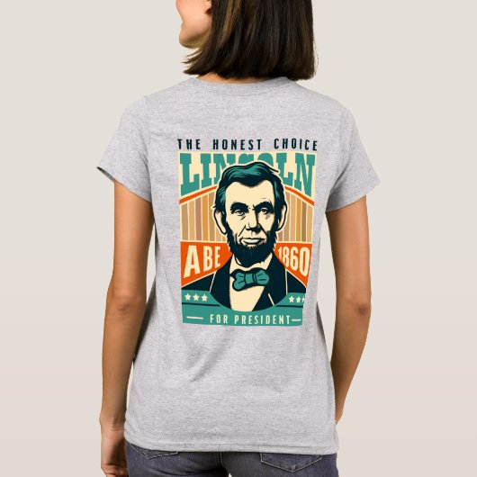 Lincoln voor President - 1860 T-shirt (Achterkant)