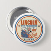 Lincoln voor President Ronde Button 7,6 Cm (Voorkant /achterkant)