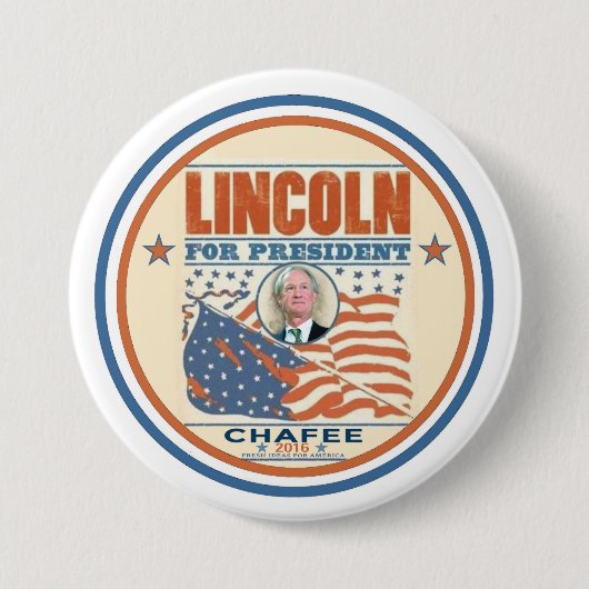 Lincoln voor President Ronde Button 7,6 Cm (Voorkant)