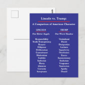 Lincoln vs. Trump, America's Character Postcard Briefkaart (Voorkant / Achterkant)