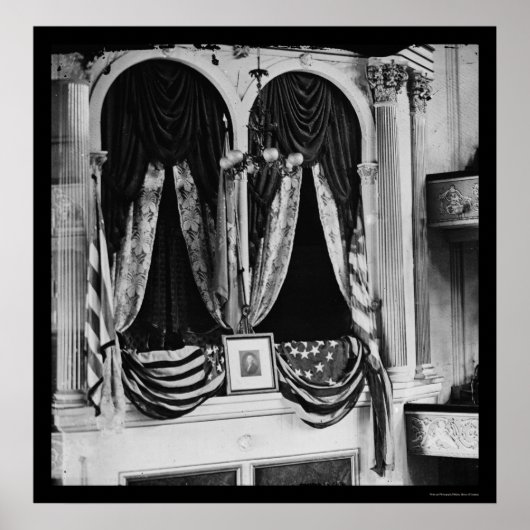 Lincoln's Box in het Ford Theater 1865 Poster (Voorkant)