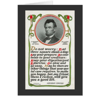 Lincoln's sensible Way to Live Card