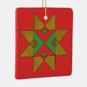 Lincolnshire Auseklis Witch Mark Rood en Groen Keramisch Ornament (Rechts)