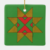 Lincolnshire Auseklis Witch Mark Rood en Groen Keramisch Ornament (Achterkant)