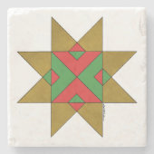 Lincolnshire Auseklis Witch Mark Rood en Groen Stenen Onderzetter (Voorkant)