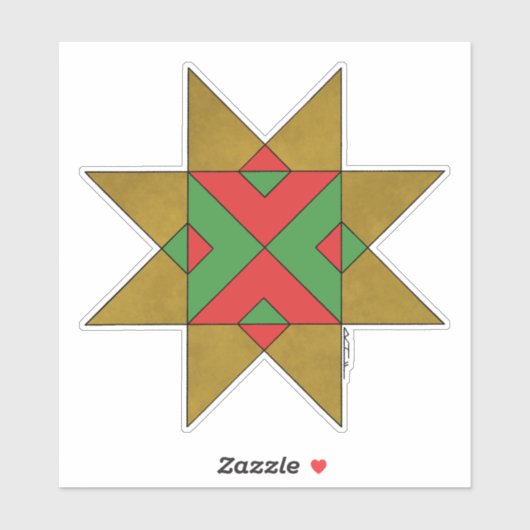 Lincolnshire Auseklis Witch Mark Rood en Groen Sticker (Vel)