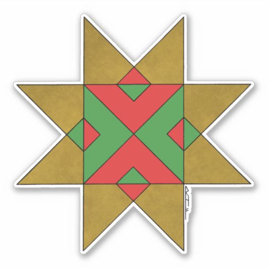 Lincolnshire Auseklis Witch Mark Rood en Groen Sticker (Voorkant)
