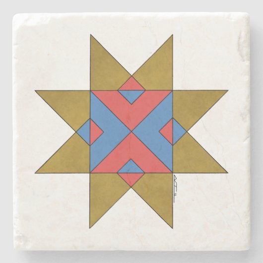 Lincolnshire Auseklis Witch Mark Stenen Onderzetter (Voorkant)