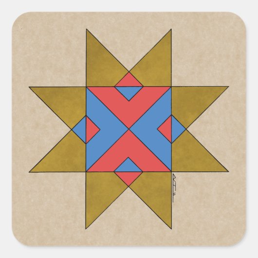 Lincolnshire Auseklis Witch Mark Vierkante Sticker (Voorkant)