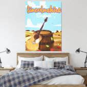 Lincolnshire Engeland vintage reisaffiche Canvas Afdruk (Insitu (Slaapkamer))
