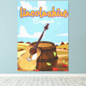 Lincolnshire Engeland vintage reisaffiche Canvas Afdruk (Insitu (Houten vloer))