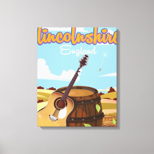 Lincolnshire Engeland vintage reisaffiche Canvas Afdruk (Voorkant)