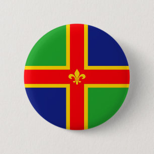 Lincolnshire vlag verenigd koninkrijk groot    bri ronde button 5,7 cm