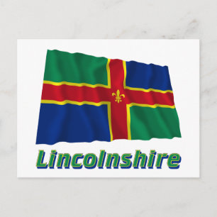 Lincolnshire Waving Flag met naam Briefkaart