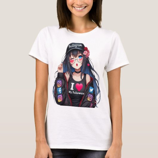 LINDA CHICA ANIME INFLUENCER AGRADECIENDO T-SHIRT (Voorkant)