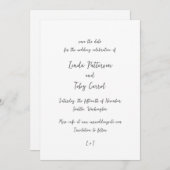 Linda eenvoudige moderne bruiloft save the date (Voorkant / Achterkant)