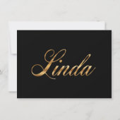 Linda gold Design Lettering Karte Kaart (Achterkant)