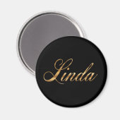 Linda Gold Design Lettering Magnet (Voorkant / Achterkant)