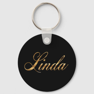 Linda gold Design Lettering Schlüsselanhänger Sleutelhanger