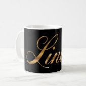 Linda gold Design Lettering Tasse Koffiemok (Voorkant links)