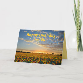 Linda Happy Birthday Sunflower op Sunset Kaart
