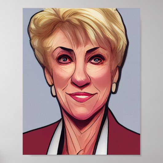 Linda Mcmahon Comics Style Poster (Voorkant)