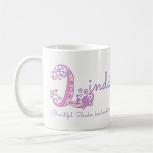Linda-naam betekent hartbloem L-monogram mok
