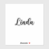 Linda Naam - Handgeschreven kalligrafie Sticker (Vel)