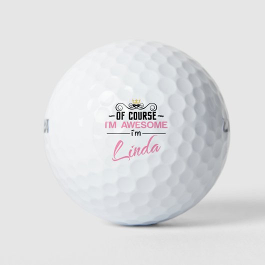 Linda Natuurlijk ben ik Geweldige dat ik Linda ben Golfballen (Voorkant)