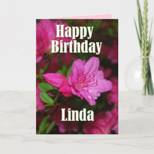 Linda Pink Azalea Happy Birthday Kaart