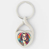 Linda Roberts noemt oplichters Metal Heart Keychai Sleutelhanger (Voorkant)