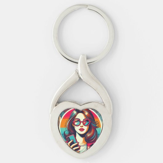 Linda Roberts noemt oplichters Metal Heart Keychai Sleutelhanger (Voorkant)