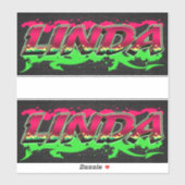 Linda Vorname Name Graffiti Aufkleber Sticker (Vel)