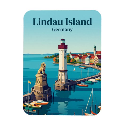 Lindau-eiland Duitsland Magneet (Verticaal)