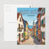 Lindau Eiland Oude Stad Steeg Duitsland Briefkaart (Voorkant / Achterkant)