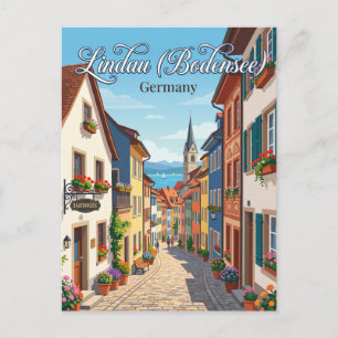 Lindau Eiland Oude Stad Steeg Duitsland Briefkaart