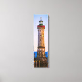 Lindau Lighthouse Harbour Uitzicht Verticaal Canva Canvas Afdruk (Voorkant)