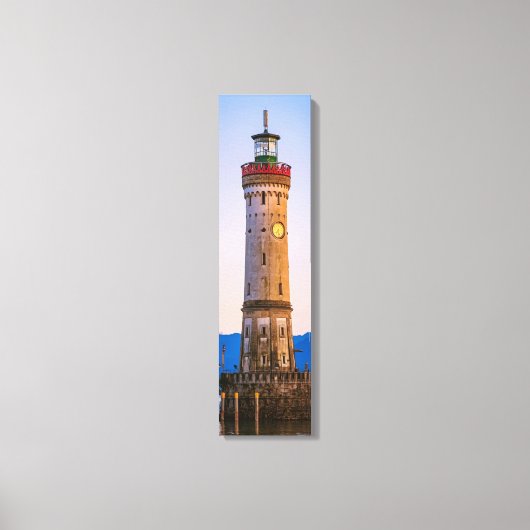 Lindau Lighthouse Harbour Uitzicht Verticaal Canva Canvas Afdruk (Voorkant)