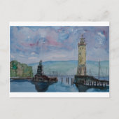 Lindau met Lion en Lighttower op Lake Constance Briefkaart (Voorkant)