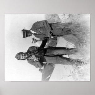 Lindbergh en Wright met bedorven vliegtuig Poster
