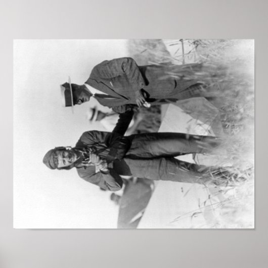 Lindbergh en Wright met bedorven vliegtuig Poster (Voorkant)