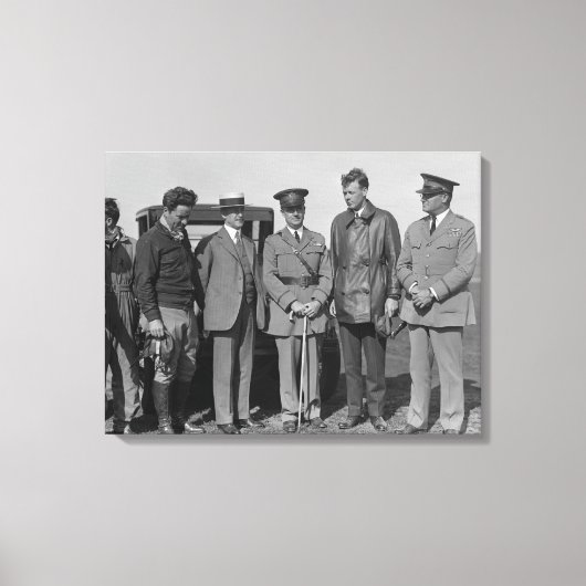 Lindbergh en Wright op de Foto van Wright Field Canvas Afdruk (Voorkant)
