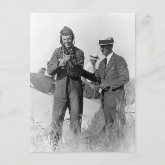 Lindbergh en Wright - Wrecked Plane Briefkaart (Voorkant)