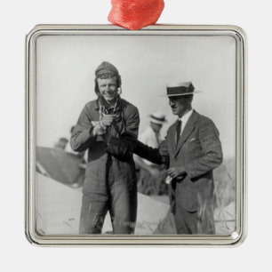 Lindbergh en Wright - Wrecked Plane Metalen Ornament