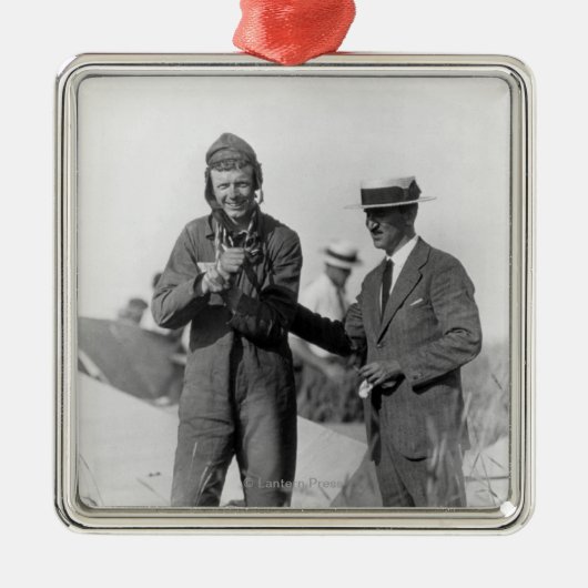 Lindbergh en Wright - Wrecked Plane Metalen Ornament (Voorkant)