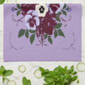 Linde de Cuisine Boeket van Viooltjes Personalisat Theedoek (Gevouwen)