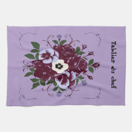Linde de Cuisine Boeket van Viooltjes Personalisat Theedoek