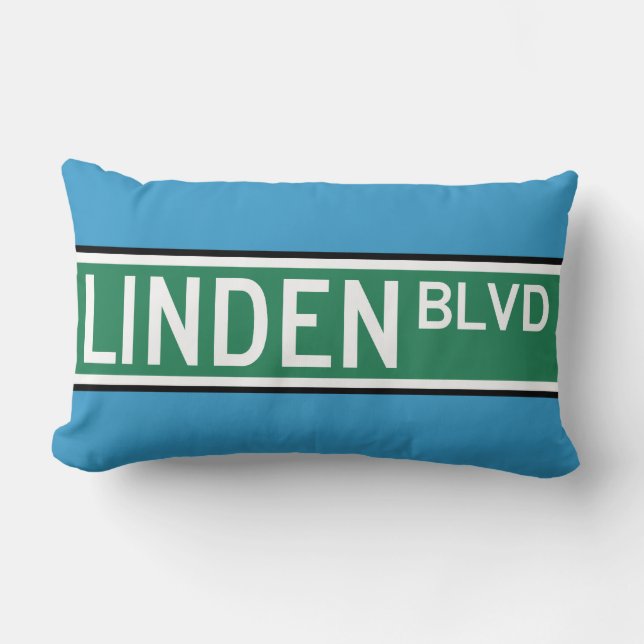Linden Boulevard Sign Kussen (Voorkant)