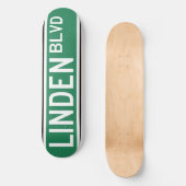 Linden Boulevard Sign Persoonlijk Skateboard (Voorkant)